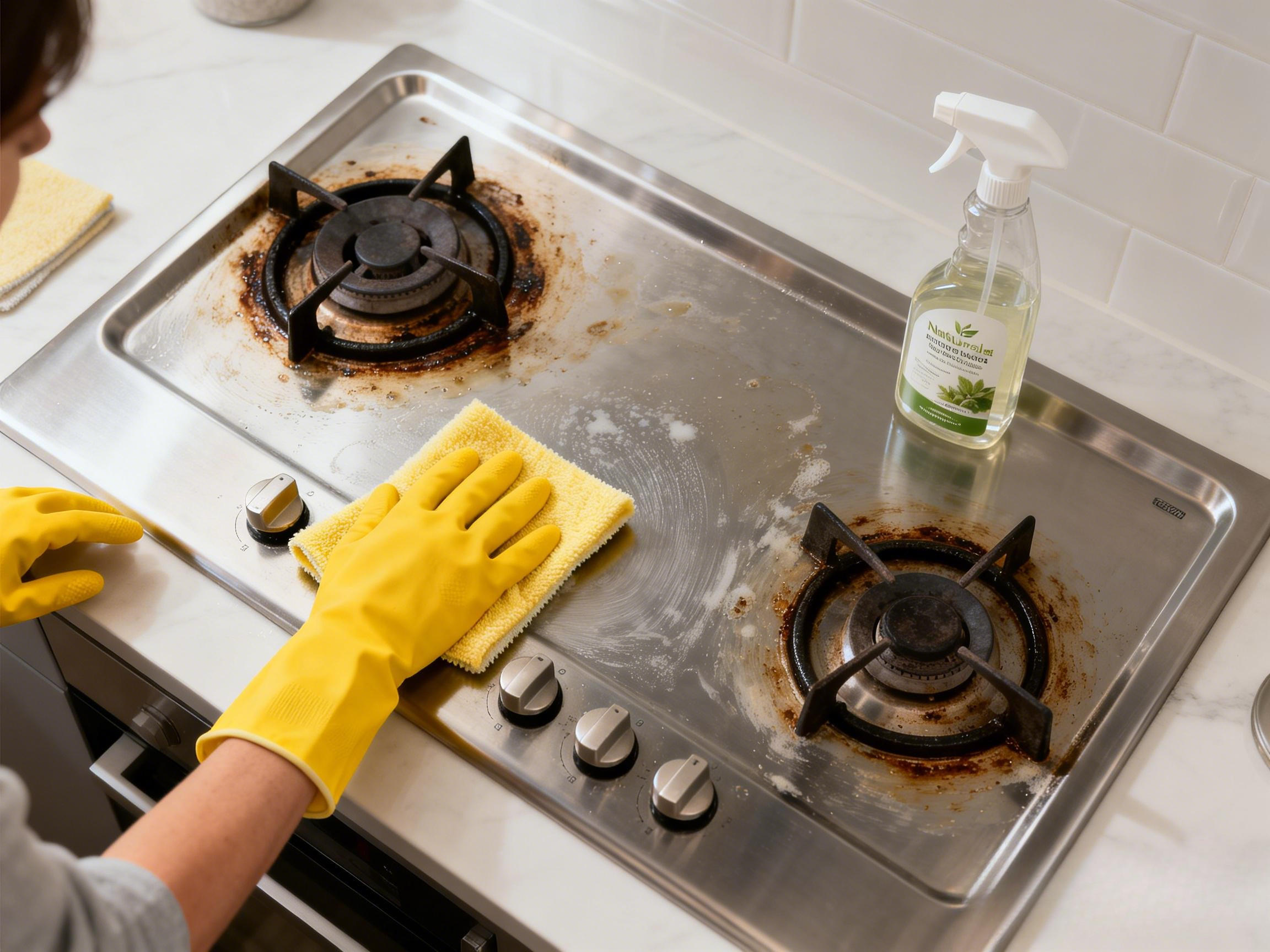 Stovetop grease cleaning