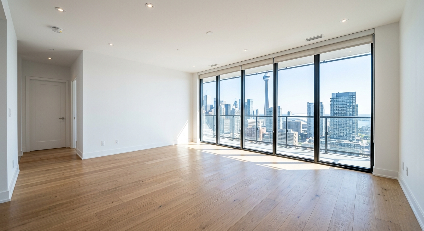 Brand-new condo unit after post-construction deep clean