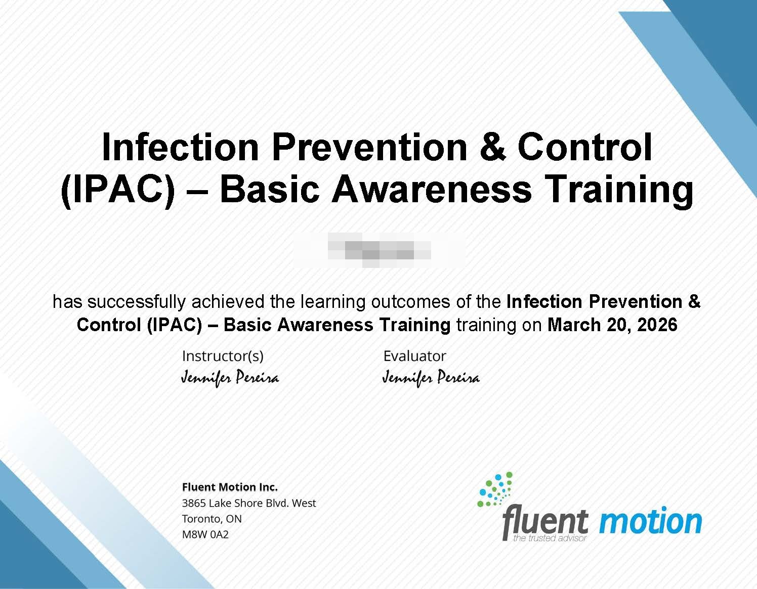 IPAC Basic Awareness Training Certificate